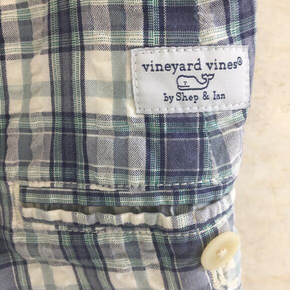 Vineyard By Shep & Ian Blue Green White Plaid Shorts  Men's Size - Picture 14 of 16